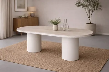Narvik ovalt spisebord 200 cm - Beige - Møbler - Borde - Spisebord og køkkenbord