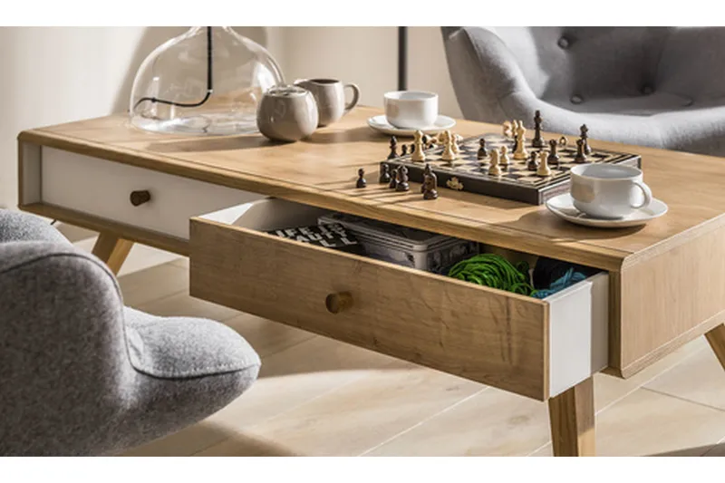 Nature Skuffe til Sofabord Hvid/Natur - VOX - Møbler - Borde - Bordtilbehør