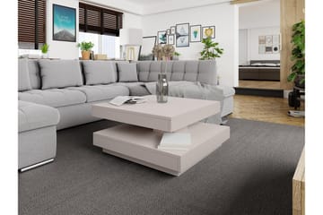 Nenani 70 cm Firkantet Sofabord med Drejelig Todelt Bordplade i Træ - Beige - Møbler - Borde - Sofabord