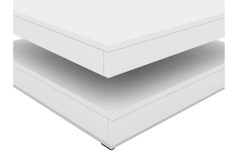 Nenani 70 cm Kvadratisk Sofabord med Drejelig Overdel i Træ - Hvid|Beige - Møbler - Borde - Sofabord