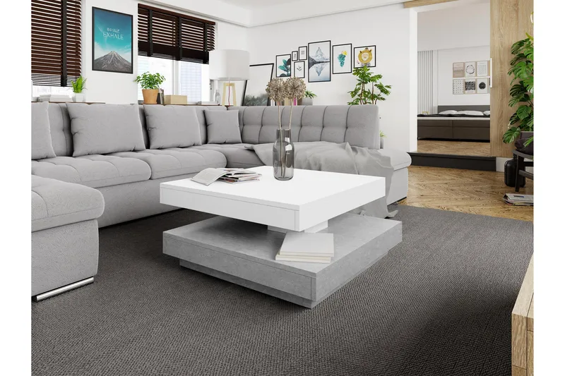 Nenani Sofabord 70 cm - Grå / Hvid - Møbler - Borde - Sofabord