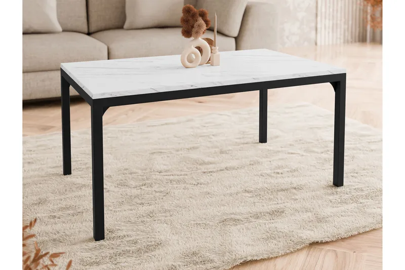 Nerima Sofabord 100 cm - Sort Og Hvid - Møbler - Borde - Sofabord