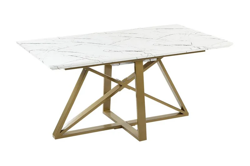 Nettuno Spisebord Udvidelsesbart 160-200x90 cm, Hvidt Guld