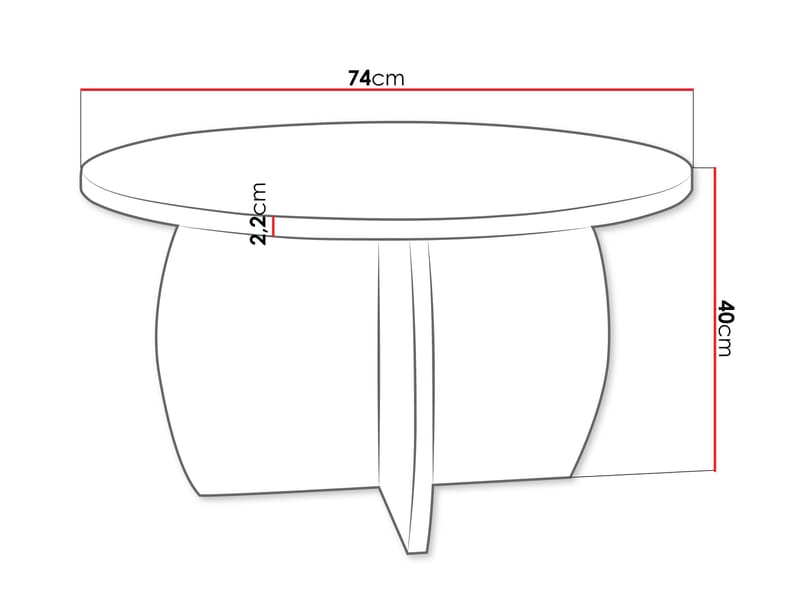 Neyloren Sofabord rundt 74 cm - Brun - Møbler - Borde - Sofabord