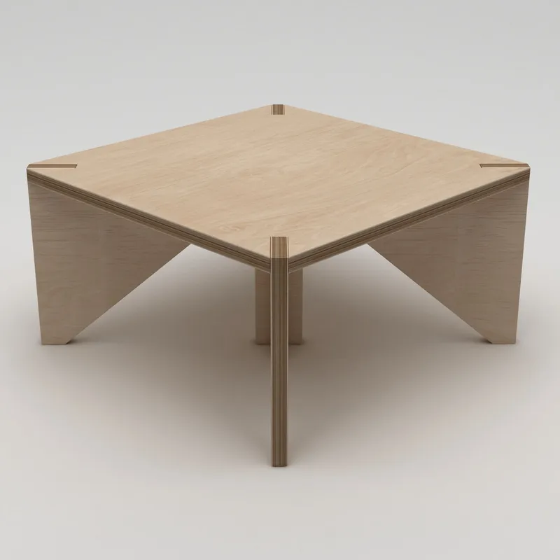 Nirena Lille Kvadratisk Sofabord 75 cm i Birk, Beige