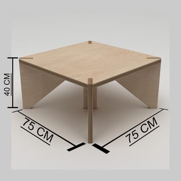 Nirena Lille Kvadratisk Sofabord 75 cm i Birk - Beige - Møbler - Borde - Sofabord