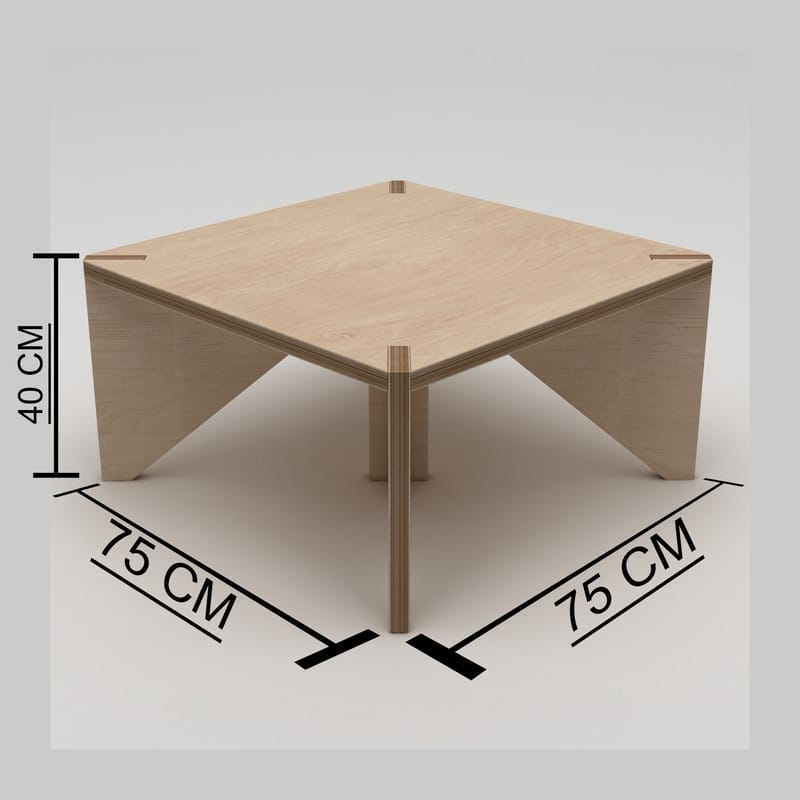 Nirena Lille Kvadratisk Sofabord 75 cm i Birk - Beige - Møbler - Borde - Sofabord
