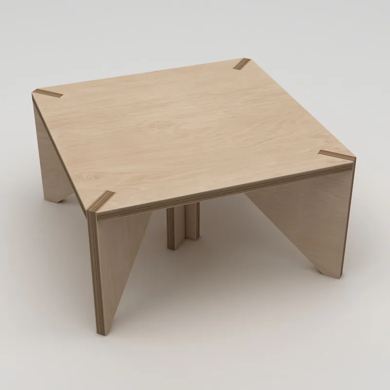 Nirena Lille Kvadratisk Sofabord 75 cm i Birk - Beige - Møbler - Borde - Sofabord