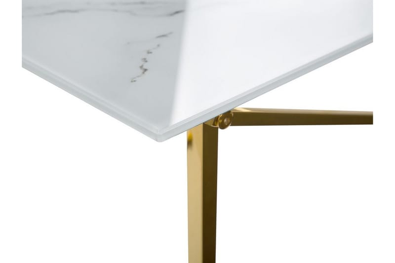 Nod Sofabord 100 cm Marmormønster - Hvid/Guld - Sofabord