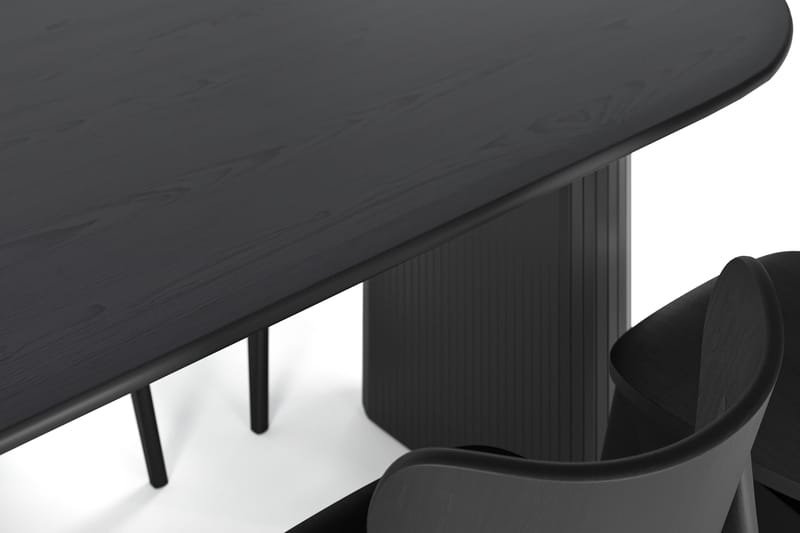 Noira Matbord 220 cm med 6 st Jerup Matstol - Sort - Møbler - Borde - Spisebordssæt
