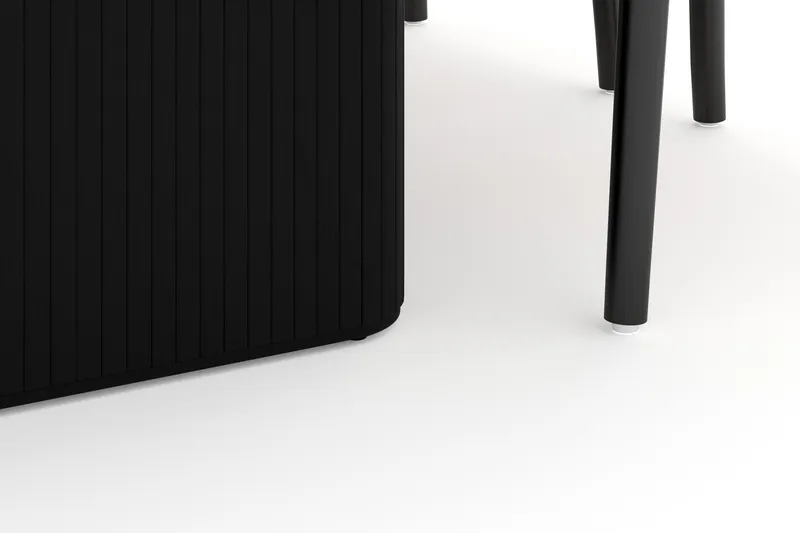 Noira Matgrupp 220 cm Ek med 6 Dastoori Matstol - Sort - Møbler - Borde - Spisebordssæt