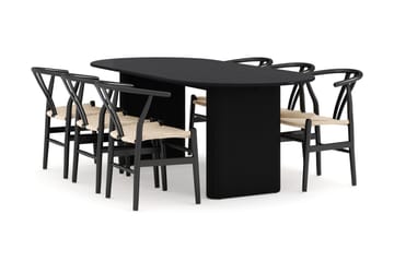 Noira Matgrupp 220 cm Ek med 6 Dastoori Matstol