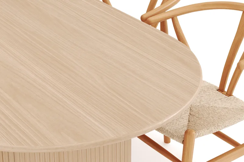 Noira Oval Matgrupp 220 cm med 6 Dastoori Matstolar - Natur - Møbler - Borde - Spisebordssæt
