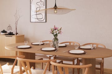 Noira Oval Spisegruppe 220 cm med 6 Dastoori Spisestole - Natur - Møbler - Borde - Spisebordssæt