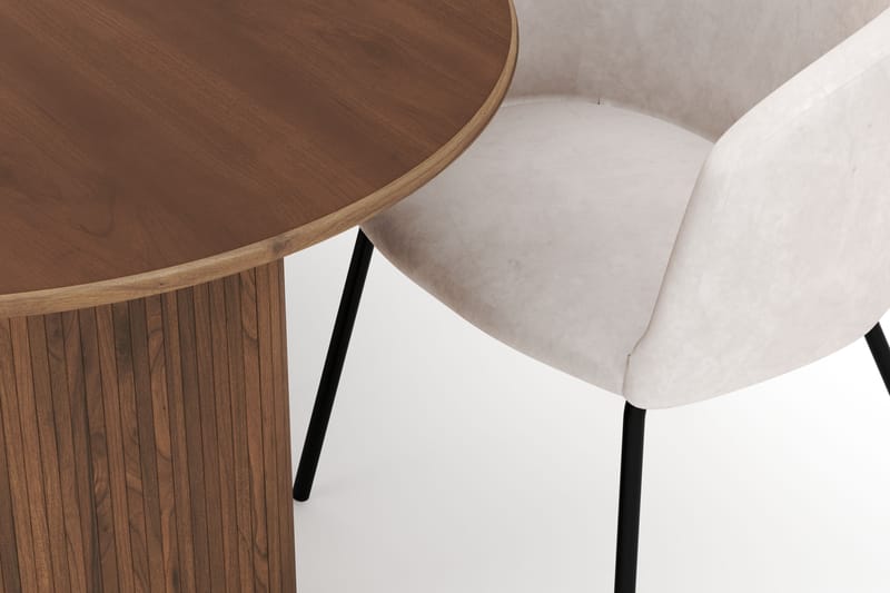 Noira Ovalt Matbord 220 cm med 6 Berit Stolar - Brun - Møbler - Borde - Spisebordssæt