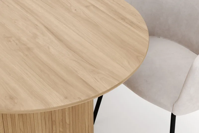 Noira Ovalt Matbord 220 cm med 6 Berit Stolar - Natur - Møbler - Borde - Spisebordssæt