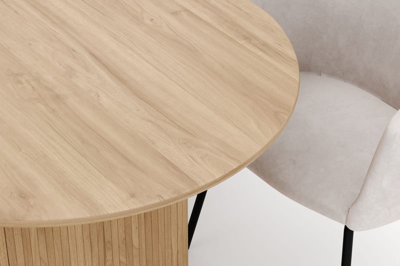 Noira Ovalt Matbord 220 cm med 6 Berit Stolar - Natur - Møbler - Borde - Spisebordssæt