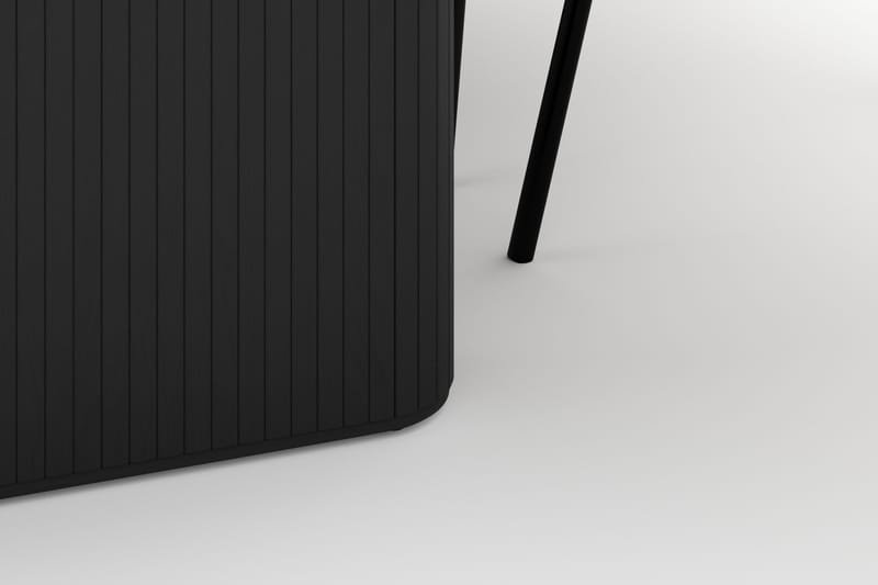 Noira Ovalt Matbord 220 cm med 6 Berit Stolar - Sort - Møbler - Borde - Spisebordssæt