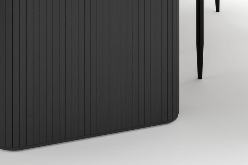 Noira Ovalt Matbord 220 cm med 6 Sawako Stolar - Sort - Møbler - Borde - Spisebordssæt