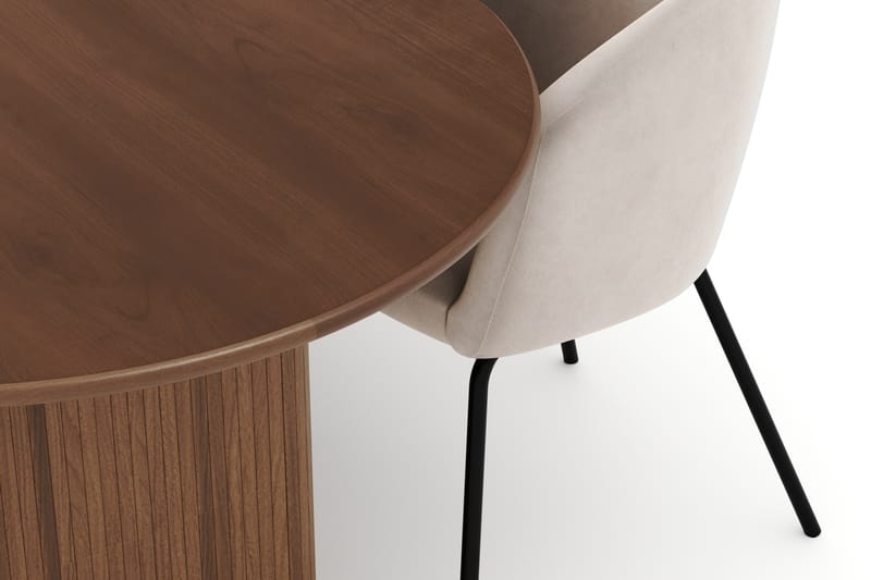 Noira Ovalt Spisebord 220 cm med 6 Berit Stole - Brun - Møbler - Borde - Spisebordssæt