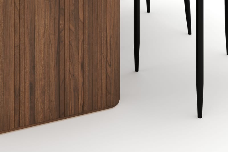 Noira Ovalt Spisebord 220 cm med 6 Sawako Stole - Brun - Møbler - Borde - Spisebordssæt