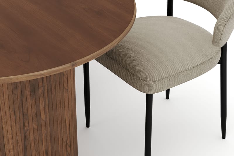 Noira Ovalt Spisebord 220 cm med 6 Sawako Stole - Brun - Møbler - Borde - Spisebordssæt