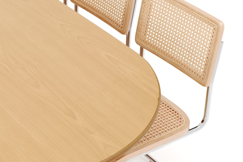 Noira Ovalt Spisebord 220 cm med 6 stk Build Matstkolar - Natur - Møbler - Borde - Spisebordssæt
