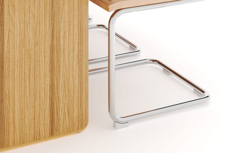 Noira Ovalt Spisebord 220 cm med 6 stk Build Matstkolar - Natur - Møbler - Borde - Spisebordssæt