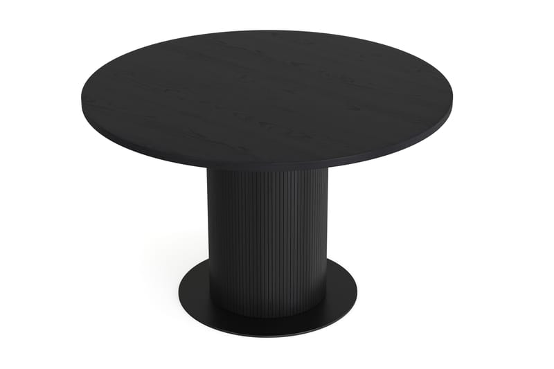 Noira Spisebord 120 cm Massiv Eg Rundt - Sort - Spisebord og køkkenbord