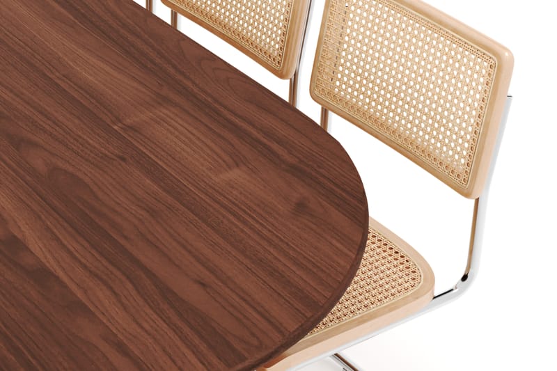 Noira Spisebord 220 cm Massivt Valnöt med 6 stk Build Matstkolar - Brun - Møbler - Borde - Spisebordssæt