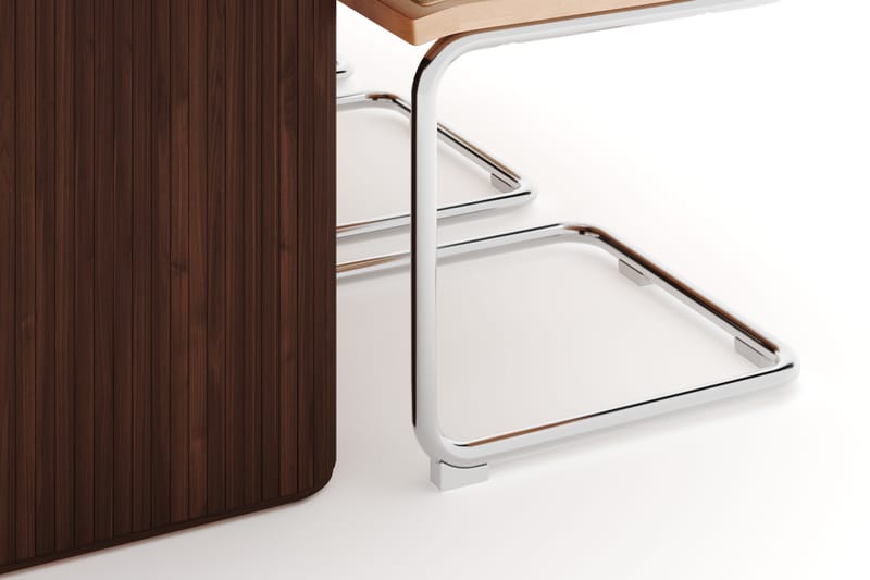 Noira Spisebord 220 cm Massivt Valnöt med 6 stk Build Matstkolar - Brun - Møbler - Borde - Spisebordssæt