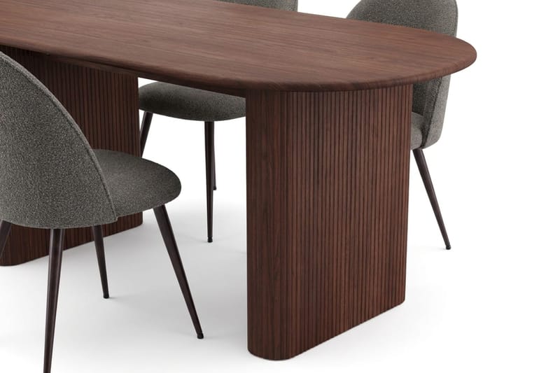 Noira spisebordssæt 180 cm rektangulært med 6 Nibe Plus spisestole - Valnød - Møbler - Borde - Spisebordssæt