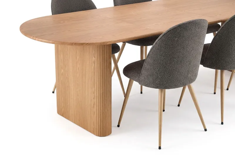 Noira spisebordssæt 220-320 cm med udtræk og 6 Nibe Plus spisestole - Eg - Møbler - Borde - Spisebordssæt