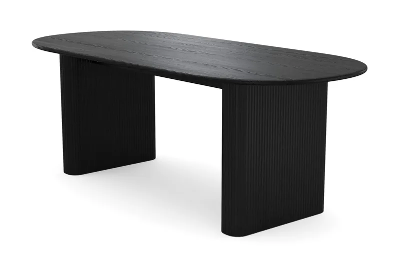 Noira spisebordssæt 220 cm rektangulært med 6 Nibe Plus spisestole - Sortlaseret eg - Møbler - Borde - Spisebordssæt