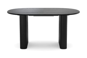 Noira spisegruppe, udtrækkelig 160-220 cm, sort med 6 Greya spisestole - Sortbejdset eg - Møbler - Borde - Spisebordssæt