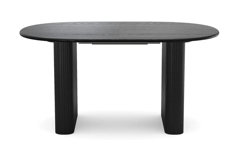 Noira spisegruppe, udtrækkelig 160-220 cm, sort med 6 Greya spisestole - Sortbejdset eg - Møbler - Borde - Spisebordssæt