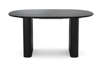 Noira spisegruppe 160-220 cm udtrækkeligt i sort med 6 Ronja spisestole - Sortbejdset eg - Møbler - Borde - Spisebordssæt