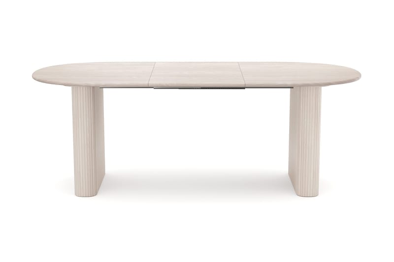 Noira spisegruppe med udtræk 160-220 cm hvidlaseret med 6 Jolie spisebordsstole - Møbler - Borde - Spisebordssæt