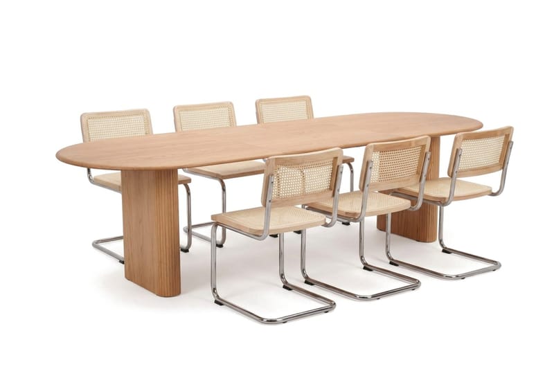 Noira spisegruppe med udtræk 220-320 cm eg med 6 Build spisestole - Eg - Møbler - Borde - Spisebordssæt