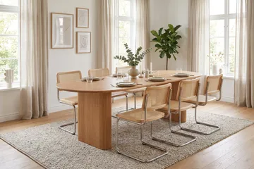Noira spisegruppe med udtræk 220-320 cm eg med 6 Build spisestole - Eg - Møbler - Borde - Spisebordssæt