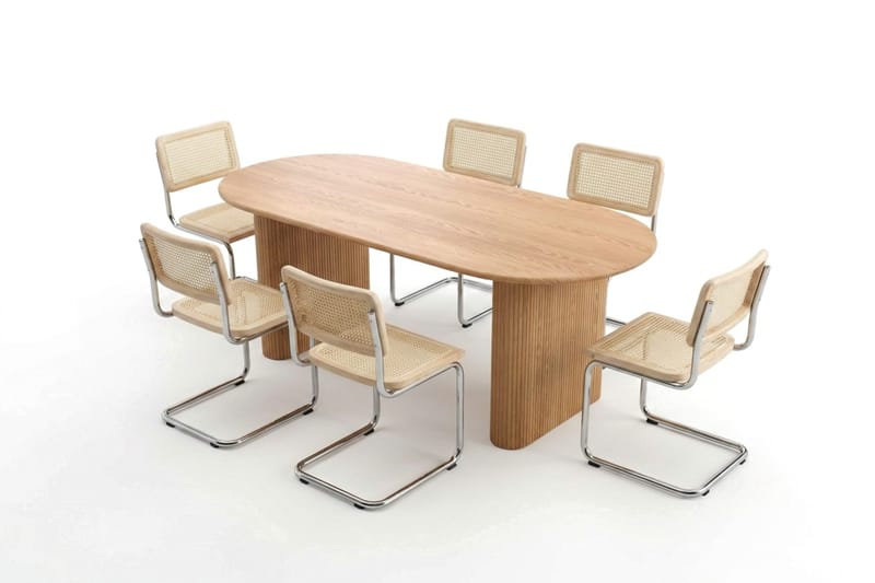 Noira spisegruppe rektangulær 180 cm eg med 6 Build spisestole - Eg - Møbler - Borde - Spisebordssæt