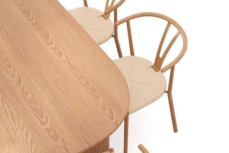 Noira spisegruppe rektangulær 180 cm eg med 6 Elysia spisestole - Eg - Møbler - Borde - Spisebordssæt