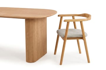 Noira spisegruppe rektangulær 180 cm eg med 6 Jolie spisestole - Eg - Møbler - Borde - Spisebordssæt