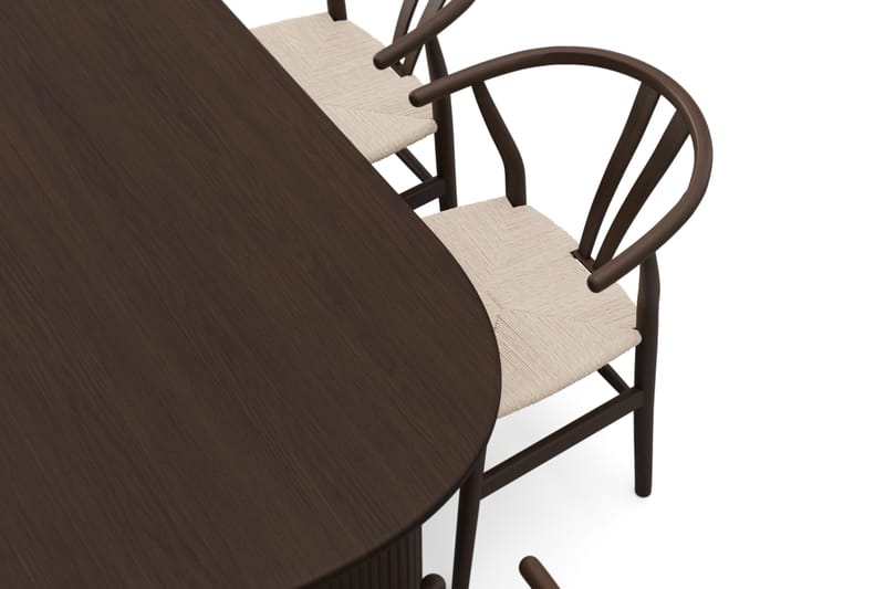 Noira spisegruppe rektangul ær 180 cm røget eg med 6 Dastoori spisestole - Røget eg - Møbler - Borde - Spisebordssæt