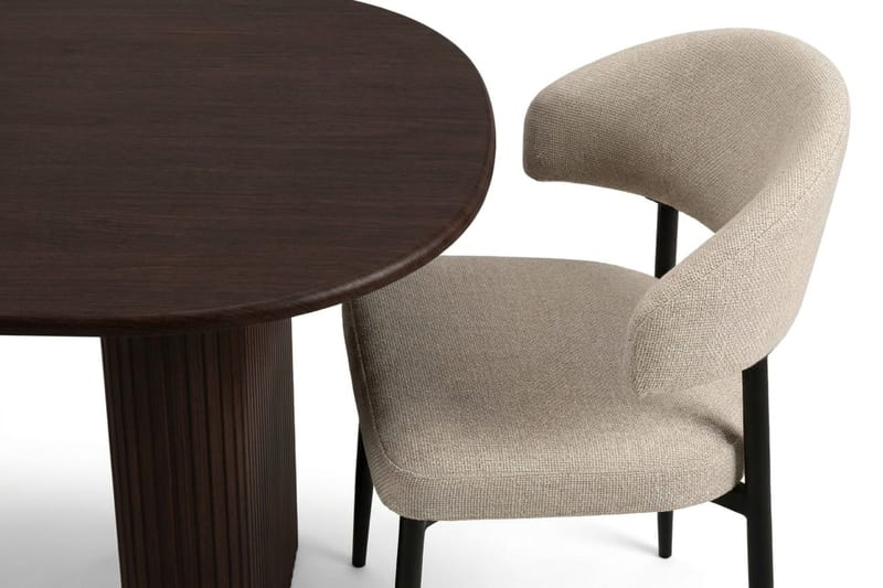 Noira spisegruppe rektangulær 180 cm røget eg med 6 Sawako spisestole - Røget eg - Møbler - Borde - Spisebordssæt
