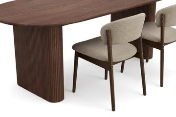 Noira spisegruppe rektangulær 180 cm valnød med 6 Nala spisestole - Valnød - Møbler - Borde - Spisebordssæt