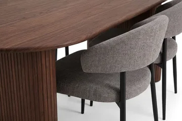 Noira spisegruppe rektangulær 180 cm valnød med 6 Sawako spisestole - Valnød - Møbler - Borde - Spisebordssæt
