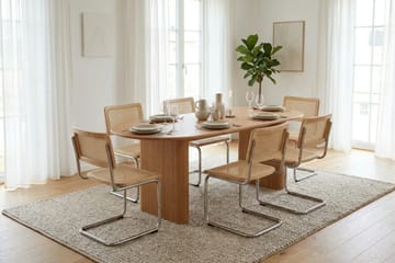 Noira spisegruppe rektangulær 220 cm eg med 6 Build spisestole - Eg - Møbler - Borde - Spisebordssæt