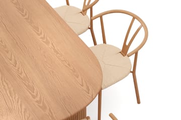 Noira spisegruppe rektangulær 220 cm eg med 6 Elysia spisestole - Eg - Møbler - Borde - Spisebordssæt