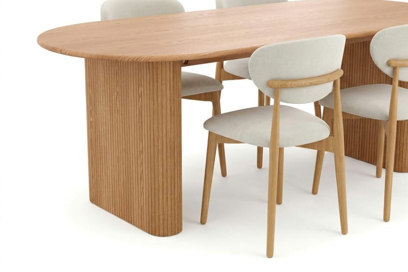 Noira spisegruppe rektangulær 220 cm eg med 6 Molly spisestole - Eg - Møbler - Borde - Spisebordssæt